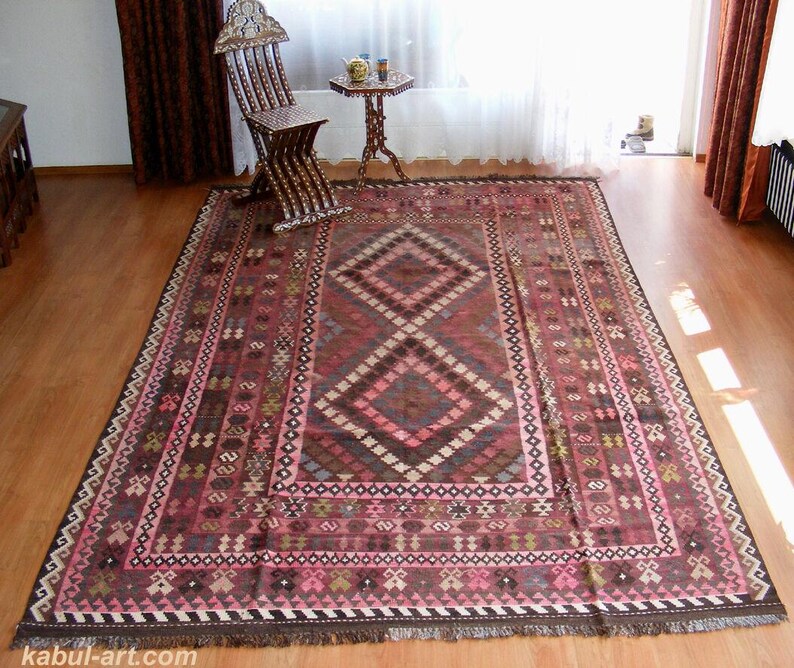 10x6,5 ft huge very rare oriental Fine Afghan natural colors Ghalmouri nomadic Kilim No:243 image 15