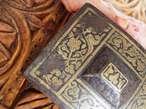 Antique Engraved Large islamic Afghan belt buckle… - image 6