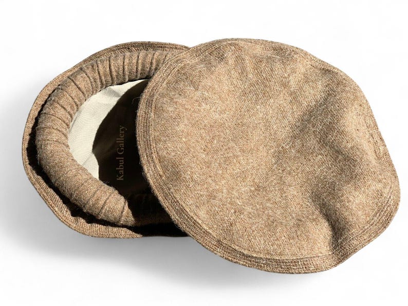 Original Afghan pakol woll cape topped Ethnic dress from afghanistan and pakistan (Grey, Black and Braun) image 11