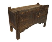 antique 19th century orient vintage wooden nomadic yurt treasure Dowry Chest from Afghanistan turkmenistan No 22 2