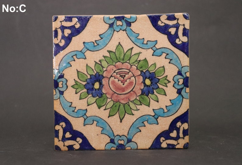 vintage rare fait à la main islamique oriental carreaux dargile émaillée carreaux de potier carreaux de céramique carreaux de sol carreaux de mur C