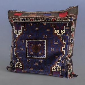 antique very rare Balochi nomadic  carpet cushion orient  nomad rug seat Bohemian Afghanistan pillow  21/7