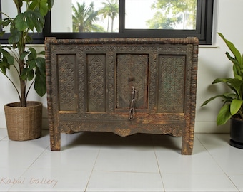 antique 19th century orient vintage wooden nomadic yurt treasure Dowry Chest from  Afghanistan turkmenistan No:22/4