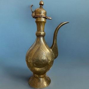 Antique Central Asian Brass Teapot Ewer 19th century Bukhara - Samarkand No:20/D