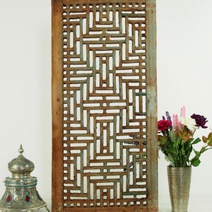 Antique islamic vintage carved wooden  wall decoration window mashrabiya Screen Afghanistan/ Pakistan No:16/E