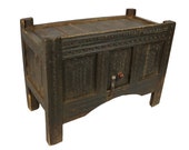 antique 19th century orient vintage wooden nomadic yurt treasure Dowry Chest from Afghanistan turkmenistan No 22 3