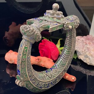 Antike handgemachte Vintage emaillierte Fußreifen Manschette Armband Multan und Sindh Pakistan Jhanjhar Armreifen Nr-21/WL2 Bild 5