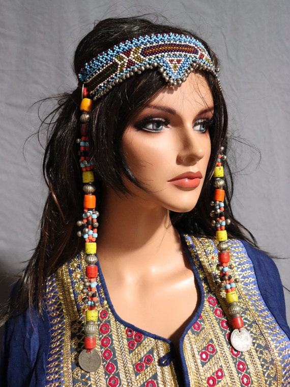 antique handmade vintage glass beads nomadic Afgh… - image 9