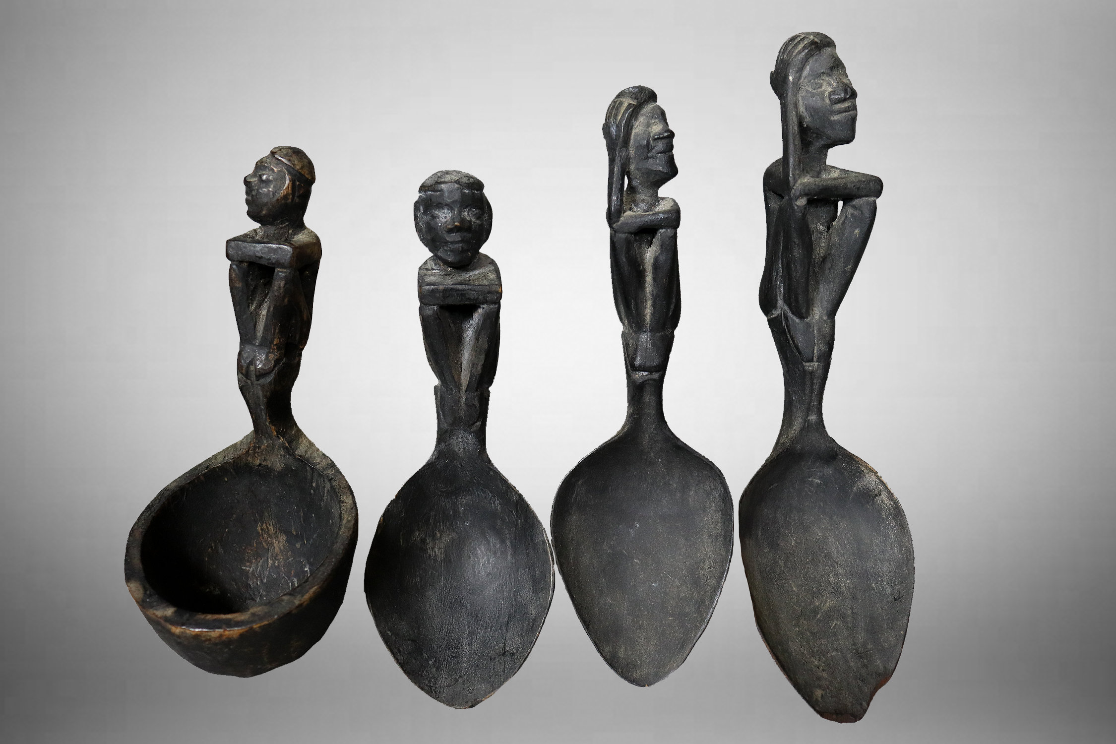 希少 ブルル イフガオ族 フィリピン ウッドスプーン アンティーク 骨頭