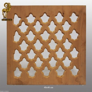 15,7&quot; X 15,7&quot; inch orient hand carved vintage carved wooden  window mashrabiya Screen Jali from Afghanistan No:11
