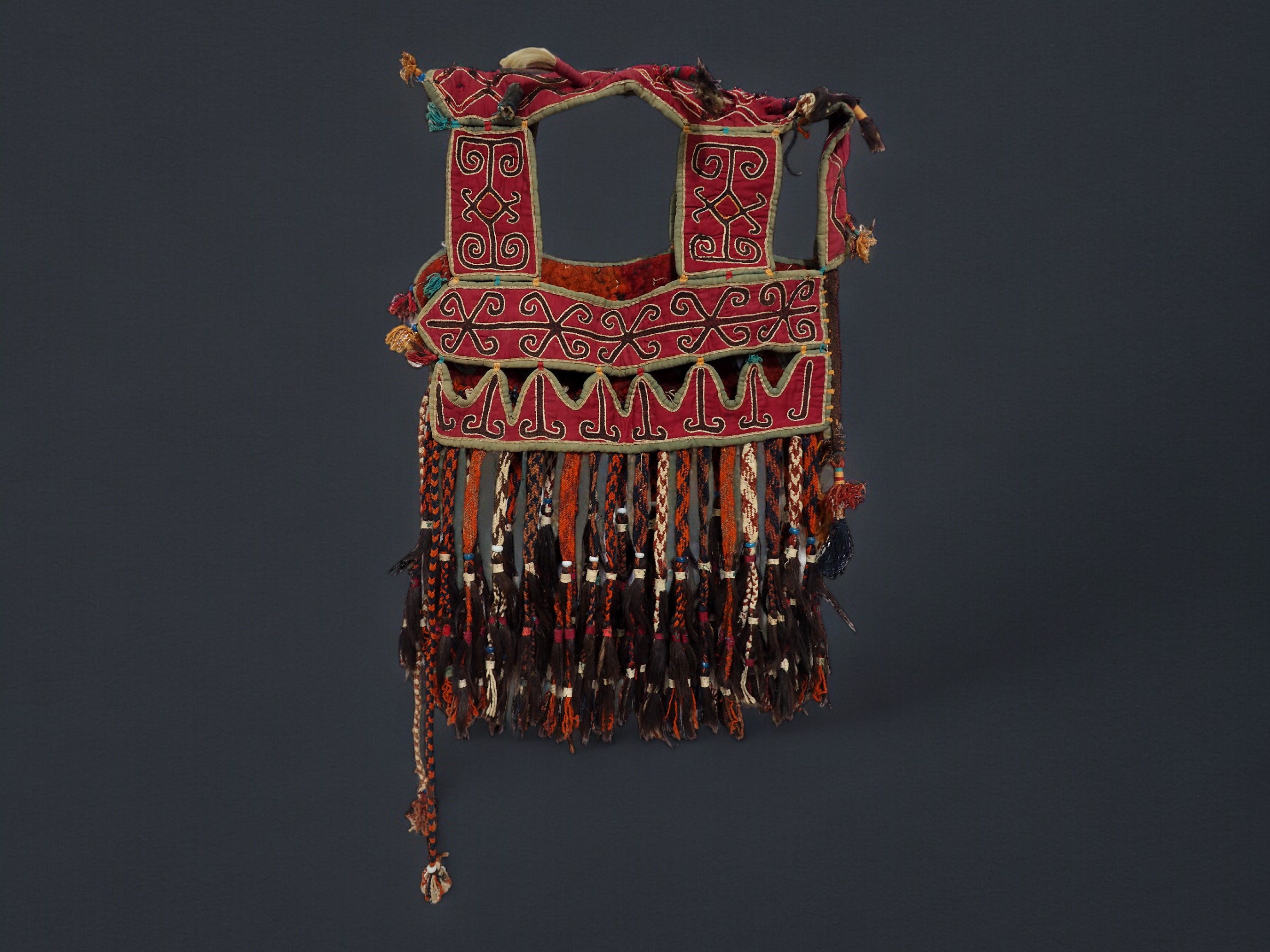 antique uzbek wedding embroidered Camel Felted headdress Camel head decoration, Lakai from Tashkurghan Afghanistan 19/B
