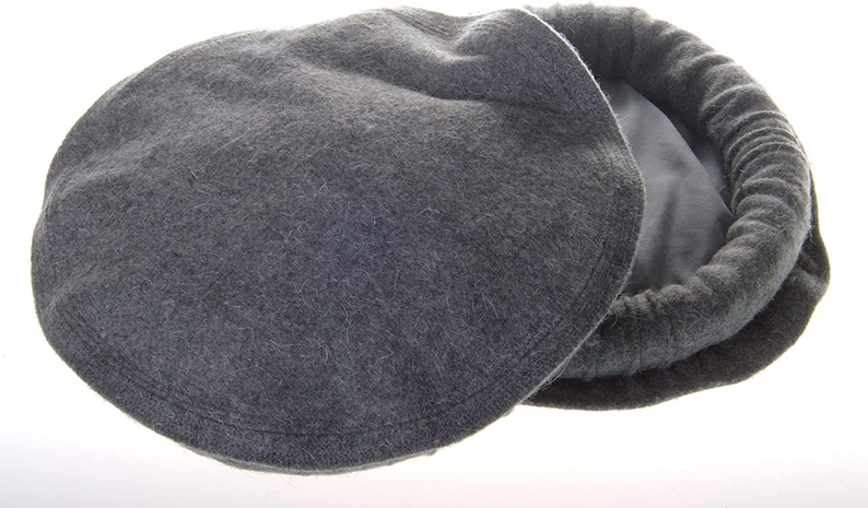 Original Afghan pakol woll cape topped Ethnic dress from afghanistan and pakistan (Grey, Black and Braun) gray