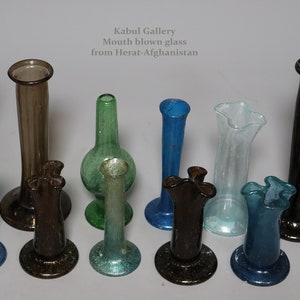Glasvase Herat Afghanistan Hand-blown glassware vase cup bowl dish 28-36
