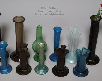 Handgefertigtes mundgeblasenes Glas Vasen  schale schüssel aus Stadt Herat Afghanistan 28-36
