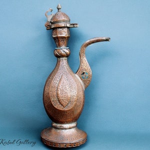 Antique Central Asian copper Teapot Ewer 19th century Bukhara - Samarkand No:3