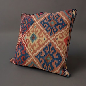 70x62 cm Vintage very rare  kilim cushion orient  nomad rug seat Bohemian Afghanistan pillow  No:TATAR