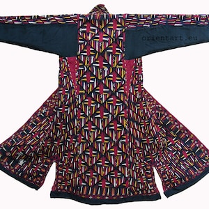 antique embroidered Woman’s Tekke Turkmen Mantle chyrpy robe Coat 19th Century