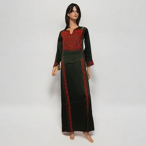 antique hand embroidered bedouin palestinian Ethnic thoub tunic dress No-4
