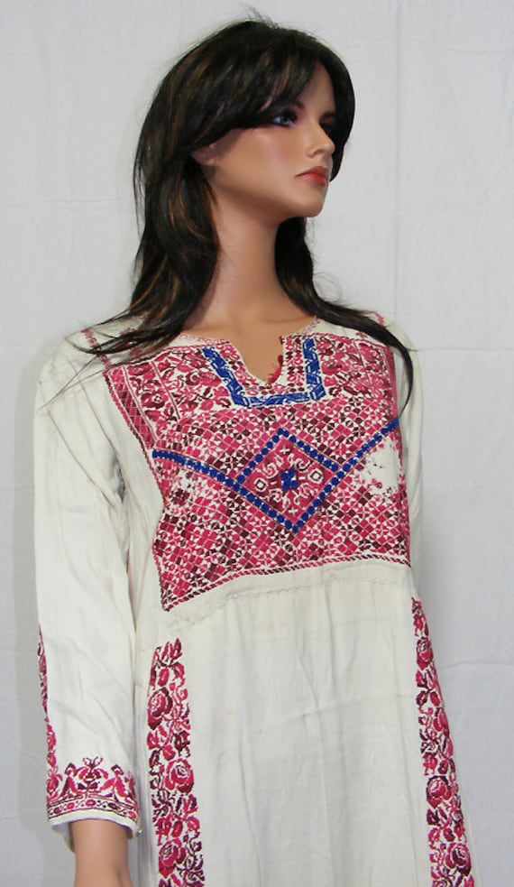 antique hand embroidered bedouin palestinian Ethn… - image 2