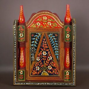 antique-look Hand orient Bohemian Vintage style Key Box, Handmade Key Cabinet key wall holder wood key box Key Hanger  miniature painting