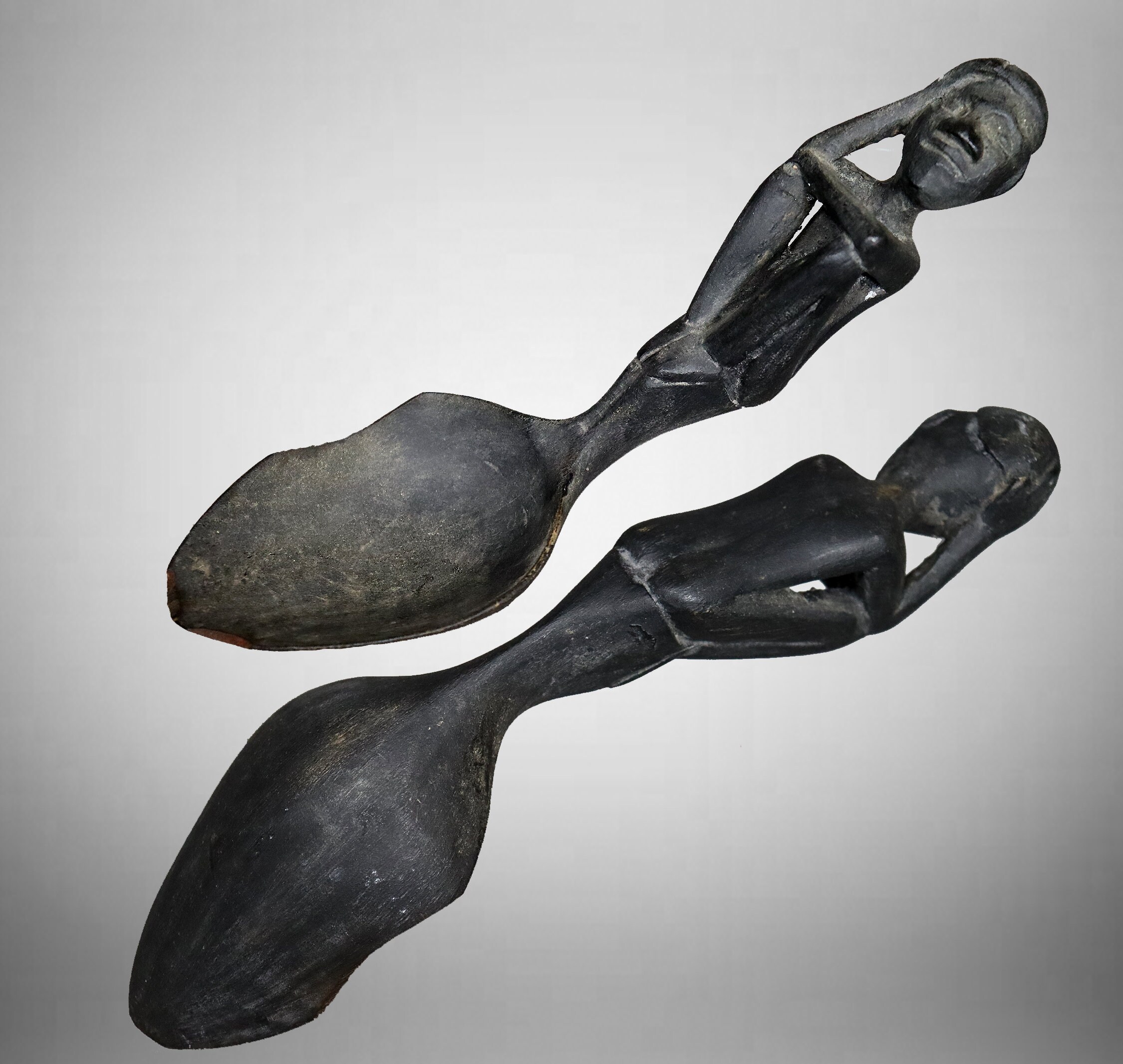 希少 ブルル イフガオ族 フィリピン ウッドスプーン アンティーク 骨頭