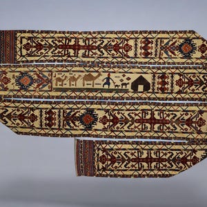 986 x 35 cm tapis de tente turkmène vintage Boukhara Jomud Kilim en très bon état