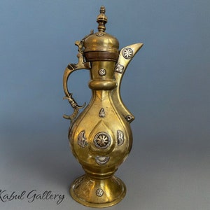 Antique Central Asian Brass Teapot Ewer 19th century Bukhara - Samarkand No:5