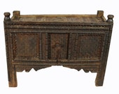 antique 19th century orient vintage wooden nomadic yurt treasure Dowry Chest from Afghanistan turkmenistan No 22 1