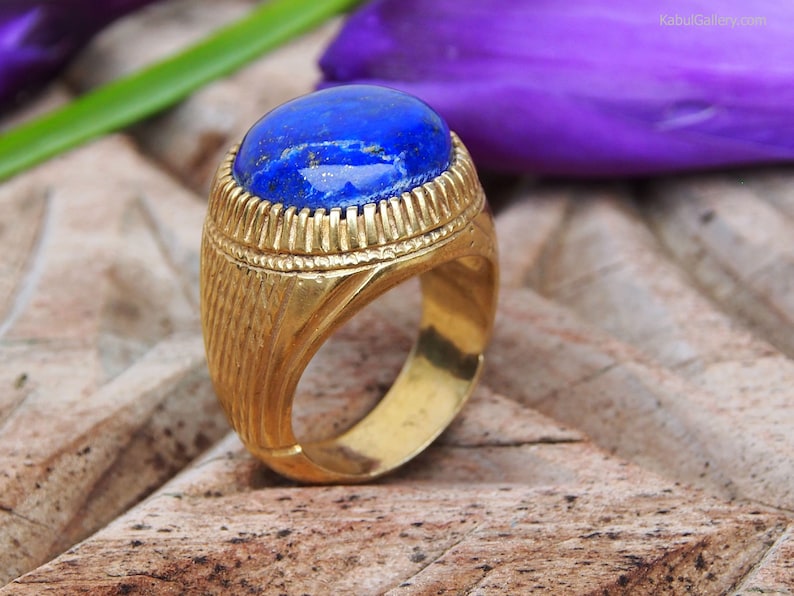 Antique Handmade Silver Ring Goldplated Statement Ring From Etsy