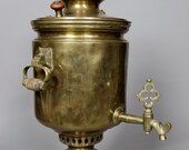 Antique Imperial Russian Tula charcoal Brass Samovar withe 28 medals stamp No 22 1