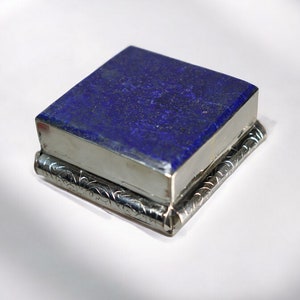 Extravagant handgefertigte messing  Lapis Lazuli -Edelstein büchse Schmuck Dose schatulle Kiste schmuckkiste Afghanistan  Nr-IT57-65