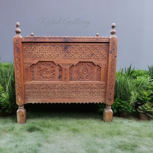 antique 19th century orient vintage cedar wood treasure Dowry Chest from Nuristan Afghanistan Pakistan (swat vally ) No:1
