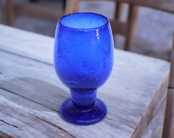 Vase en verre marron soufflé à la bouche fabriqué à la main Ville d’Herat Afghanistan No:24/P