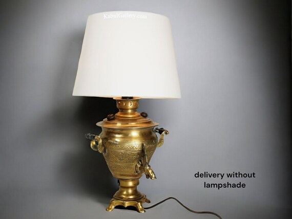 Buy Antique Engraved Islamic Samovar Table Lamp Vintage Solid 