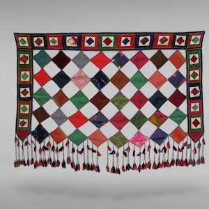 antique Uzbek Suzani Patchwork Wedding Camel flank decoration Embroidered Lakai Quilts wall hanging from Uzbekistan afghanistan No:UZ/19