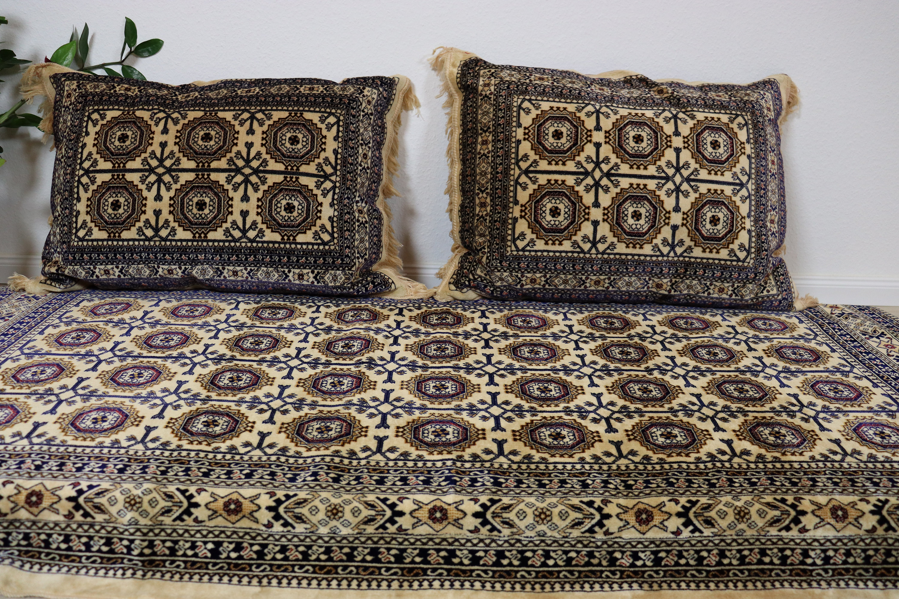 Set of 3 Pcs 1x Mattress + 2x cushions orient Afghan nomad pillow ru 