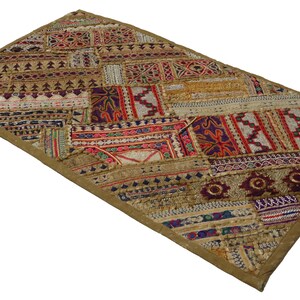 87 x 53 cm Vintage bohemisk orientalisk handgjord väggbonad i lapptäcke nr: 22/58