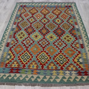 173x125  cm  oriental Handmade nomadic chobi kilim from Afghanistan No:5763