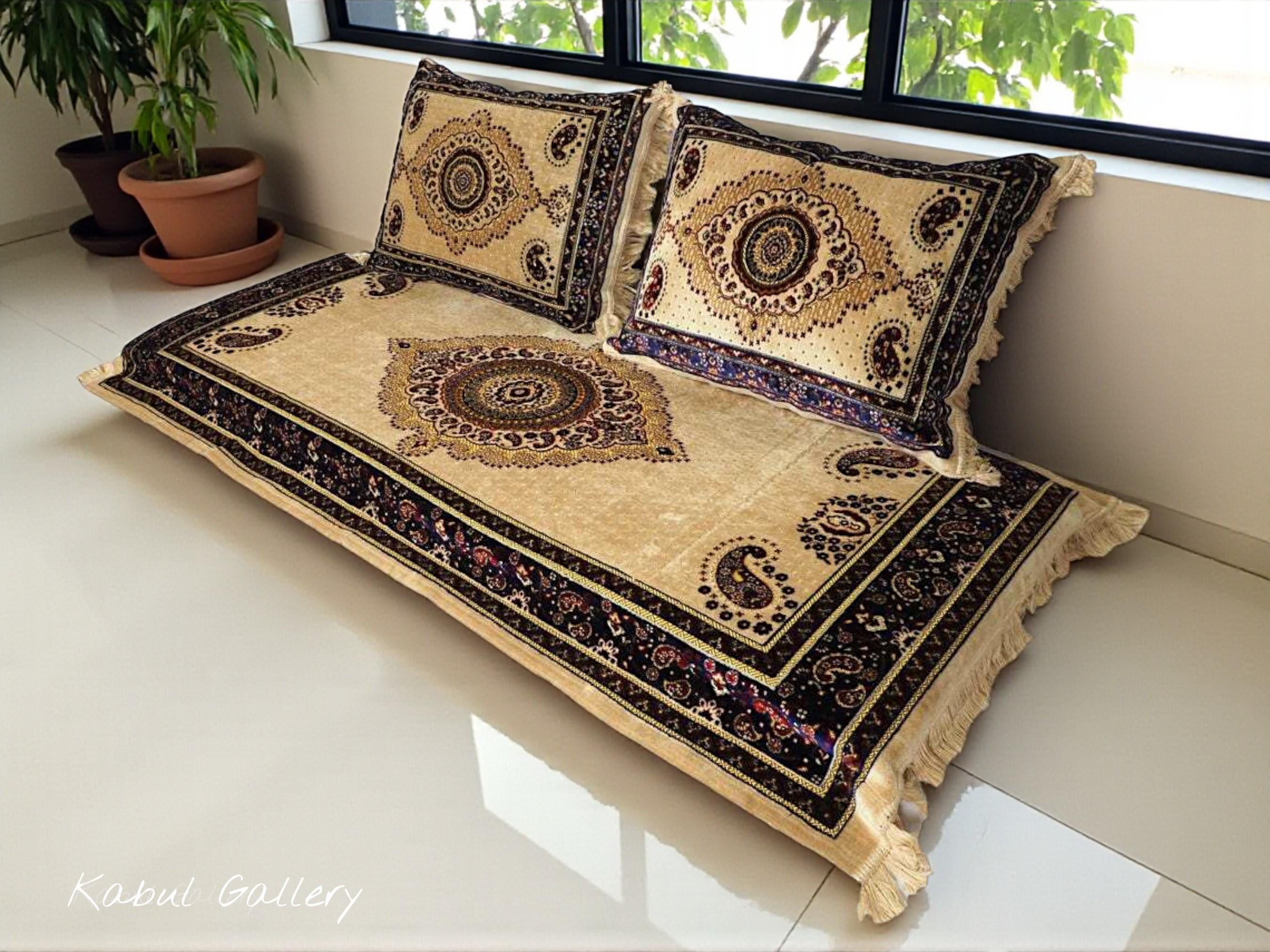 Set of 3 Pcs 1x Floor Cushion+2x Cushions Orient Afghan Nomad
