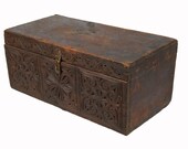 antique 19th century orient vintage cedar wood treasure Dowry Chest from Nuristan Afghanistan No 22 B