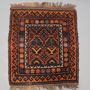 80x72 cm Antik orient handgeknüpfte Teppich Nomaden Belotsche teppich läufer galerie orientteppich