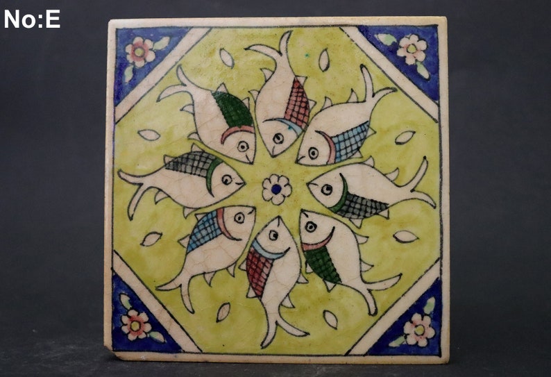 vintage rare fait à la main islamique oriental carreaux dargile émaillée carreaux de potier carreaux de céramique carreaux de sol carreaux de mur E