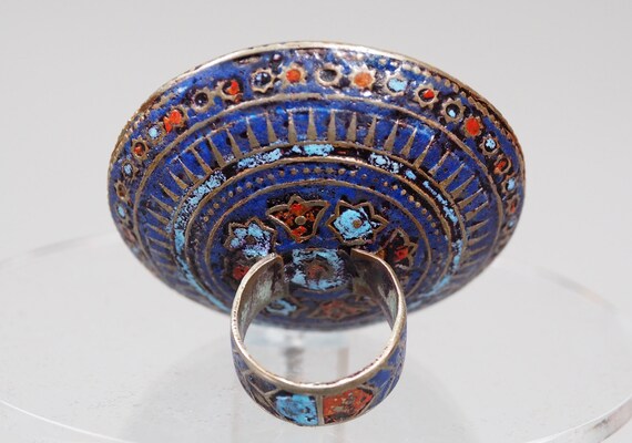 antique enamelled Multan Sindhi Jewellery Ring wi… - image 10