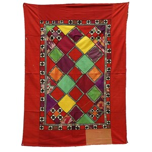 175 x 125 cm Antique Riche Broderie Lakai Broderie Quilts Patchwork Tenture Murale d'Asie Centrale Ouzbékistan Patchwork Afghanistan N° : UZ11