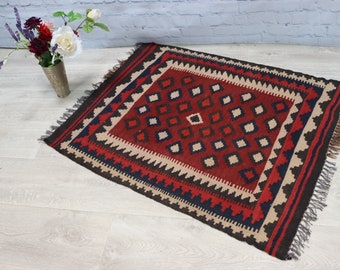 96x60 cm  oriental Handmade nomadic  kilim from north Afghanistan No:14