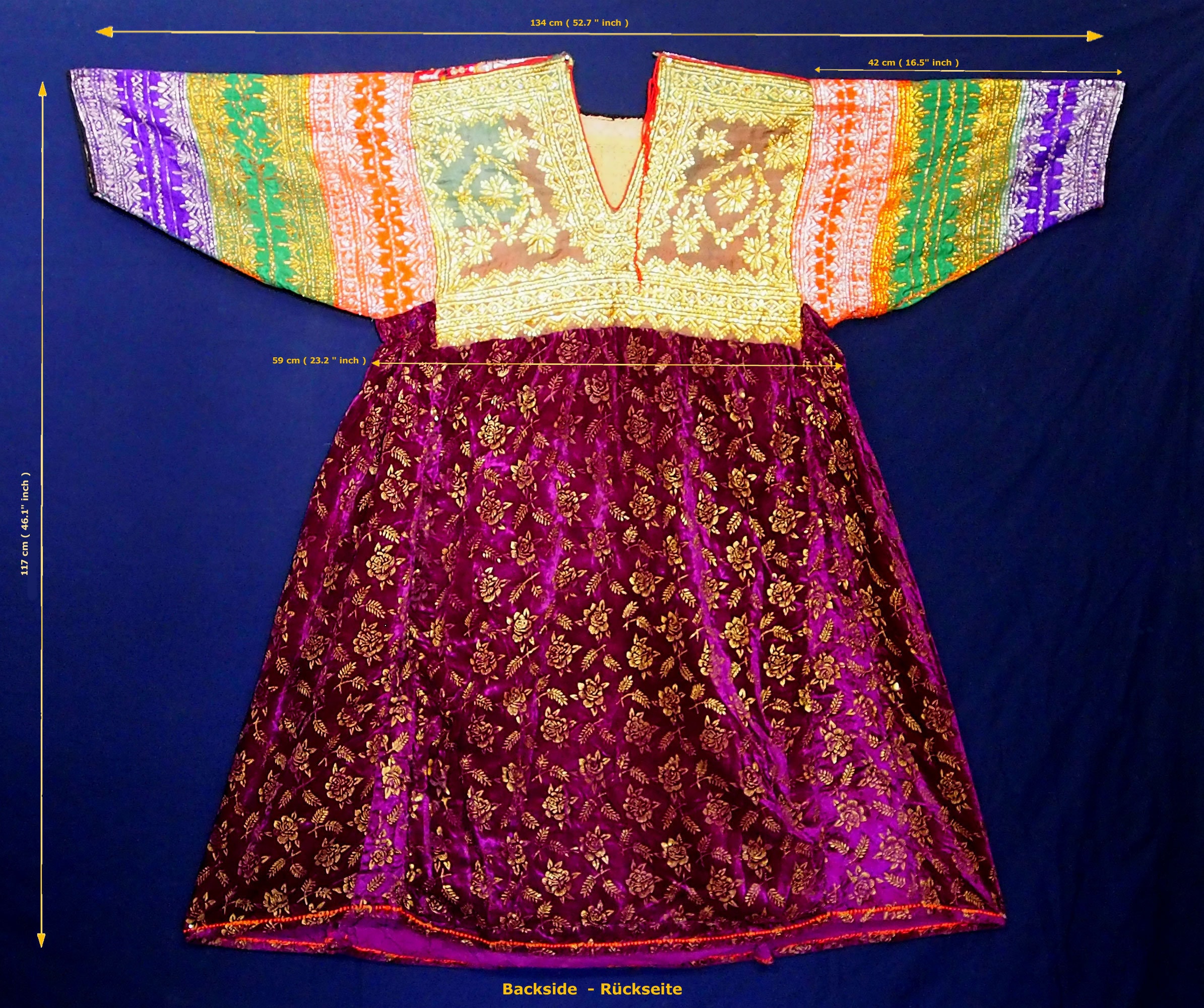 Pakistani Beauty Exceptional Mid Century Folk Art Dress