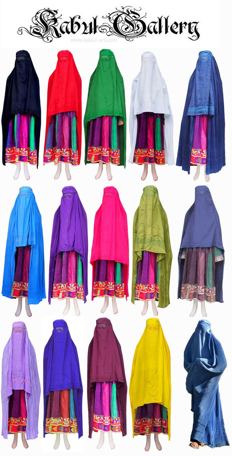 Burqa Color Varieties Original Afghan Women Veil Headscarf Burka Burqa Cape Afghan Burqa ...