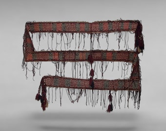 580 x 13 cm  Rare antique oriental hand Knotted nomadic kilim tent band No:A