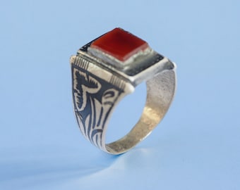 Antique Central Asian Sasanian Persian Kushan Style Silver Ring