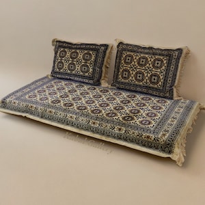 Set of 3 Pcs 1x floor cushion+2 x cushions orient Afghan pillow rug seat floor cushion 1001-night Seating arabic majlis Toshak توشک premium